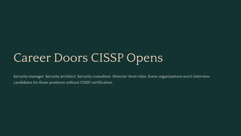 15 Career Doors CISSP Opens