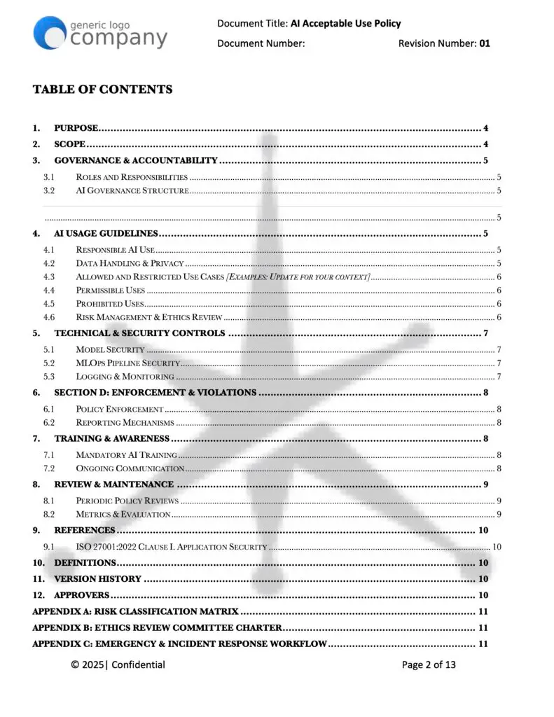 ai acceptable use policy template