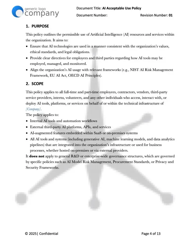 AI Acceptable Use Policy Template pg 4
