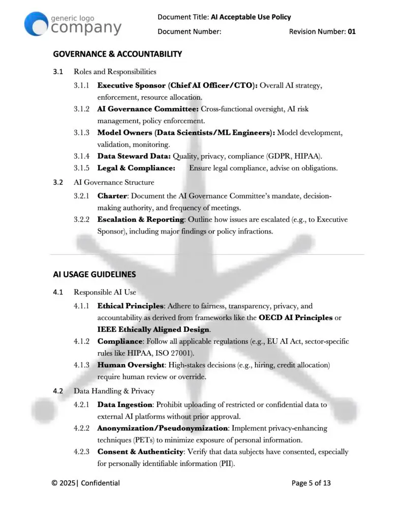 AI Acceptable Use Policy Template pg 5