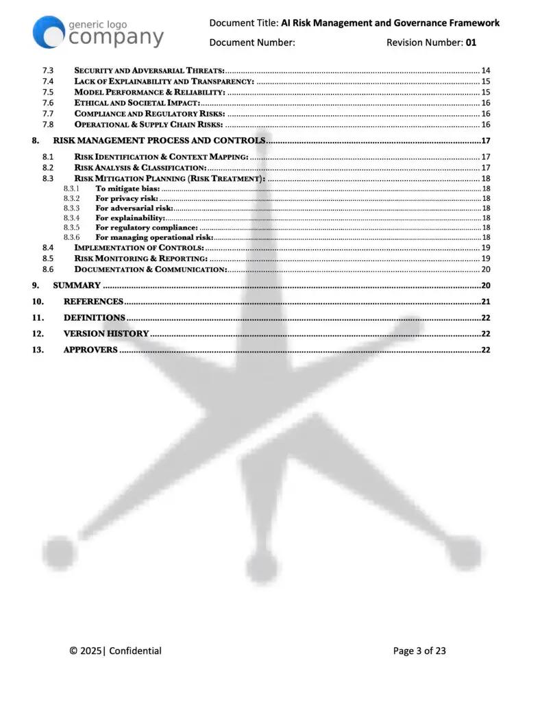 AI Risk Management and Governance Framework pg 3