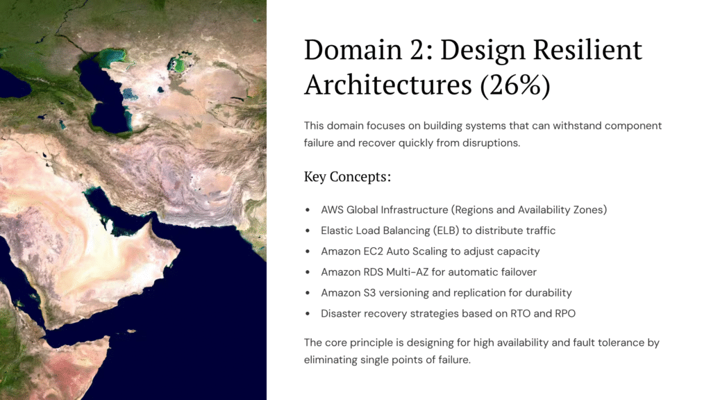 16 Domain 2 Design Resilient Architectures 26percent