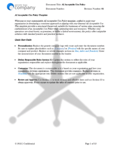 AI Acceptable Use Policy Template