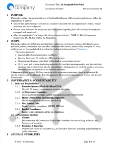 AI Acceptable Use Policy Template