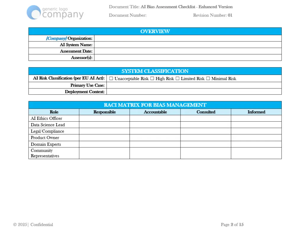 AI Bias Assessment Checklist pg2