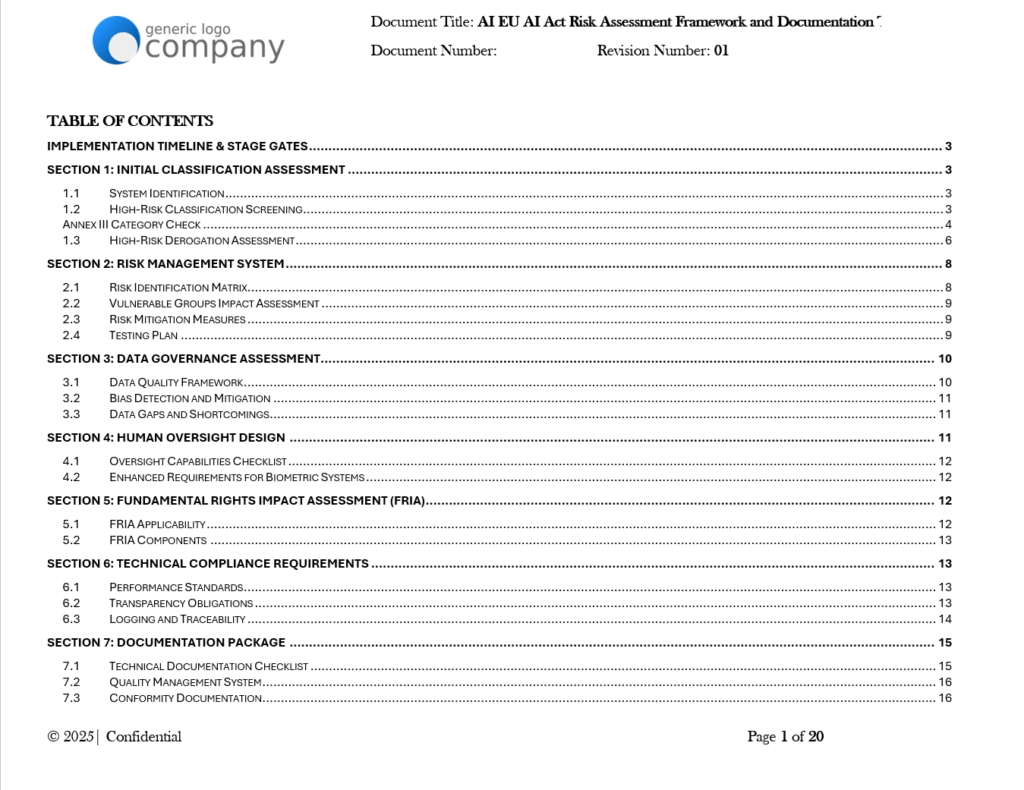 AI EU AI ACT Risk Assessment