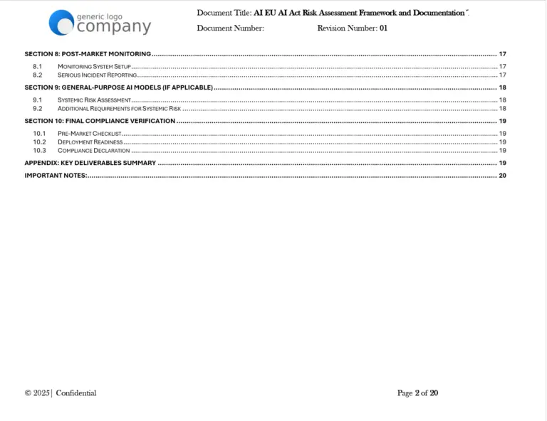AI EU AI Act Risk Assessment Framework and Documentation-pg2