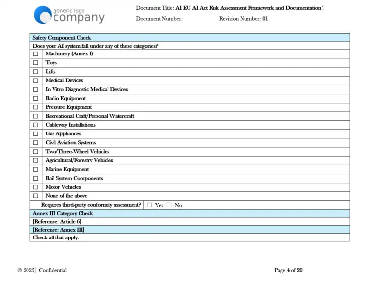AI EU AI Act Risk Assessment Framework and Documentation-pg4