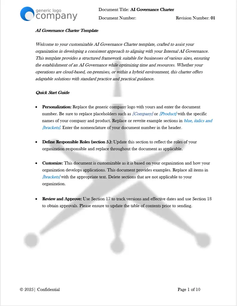 AI Governance Charter Template pg1