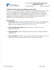 AI Model Card Development and Management Procedure