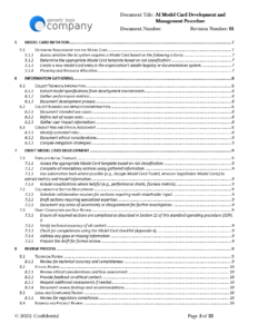 AI Model Card Development and Management Procedure pg3