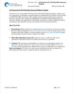 AI Procurement Third Party Risk Assessment