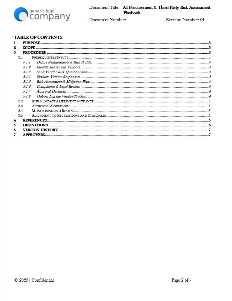AI Procurement & Third-Party Risk Assessment