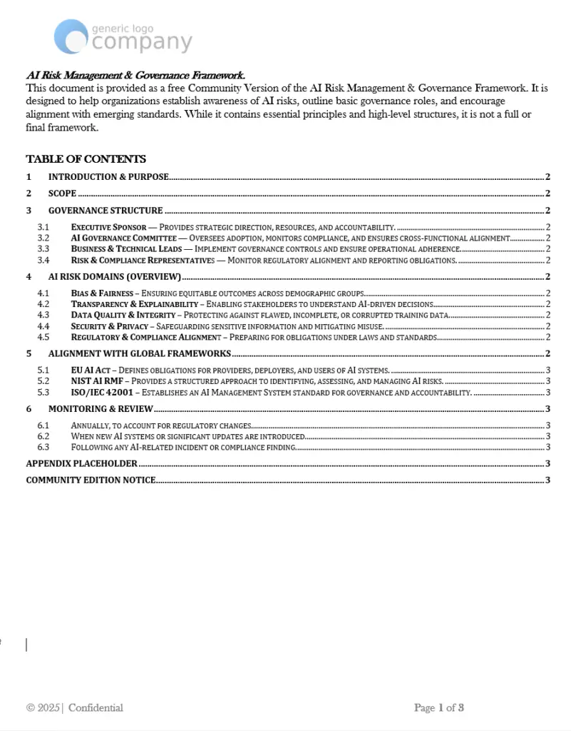 AI Risk Management and Governance, free ai risk management governance