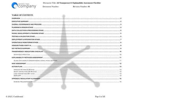 AI Transparency and Explainability Assessment