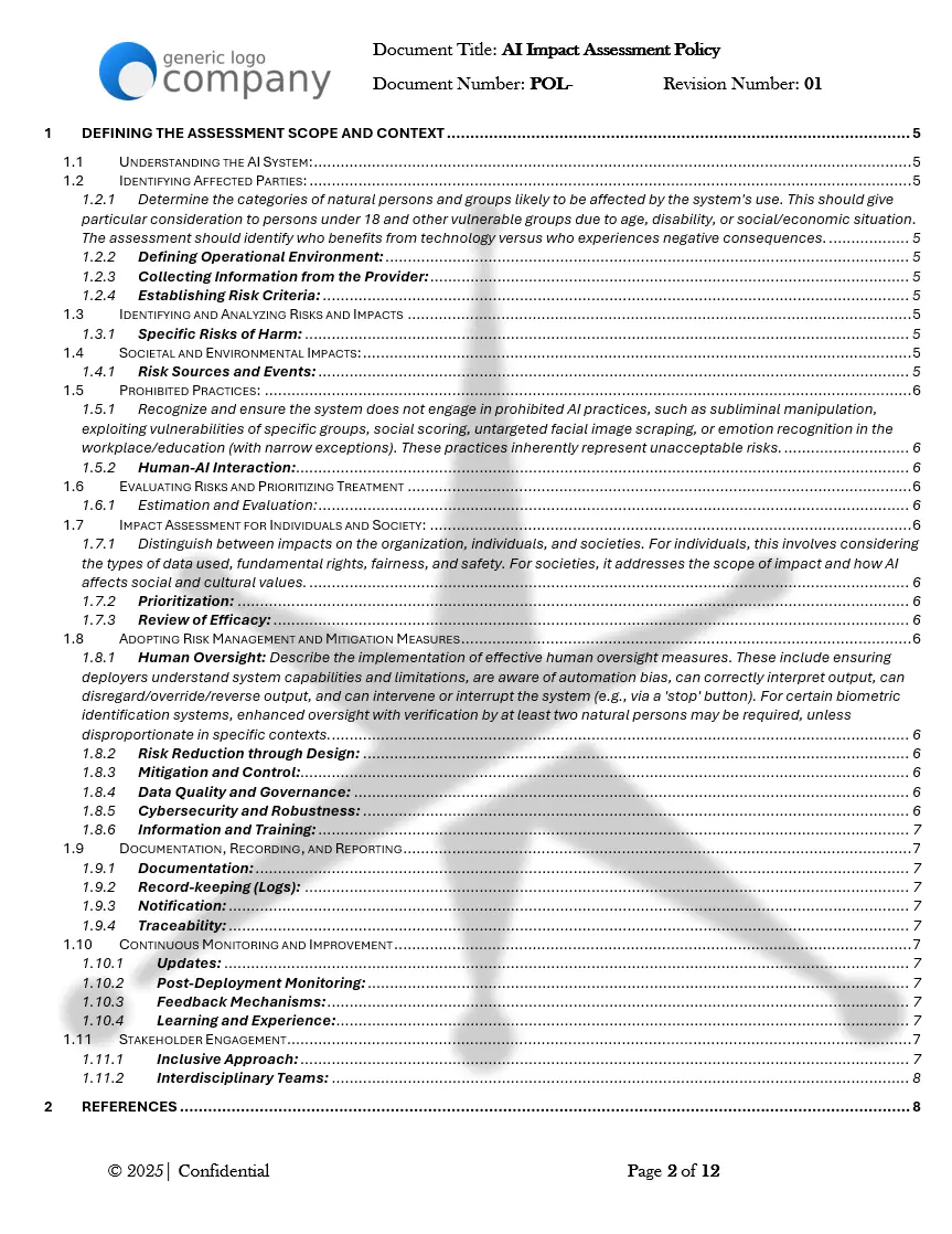 AI Impact Assessment Policy