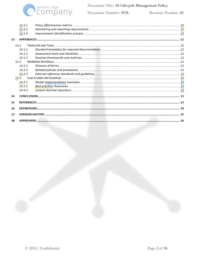 AI Lifecycle Management Framework Outline pg 5