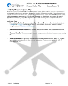 AI Quality Management System policy