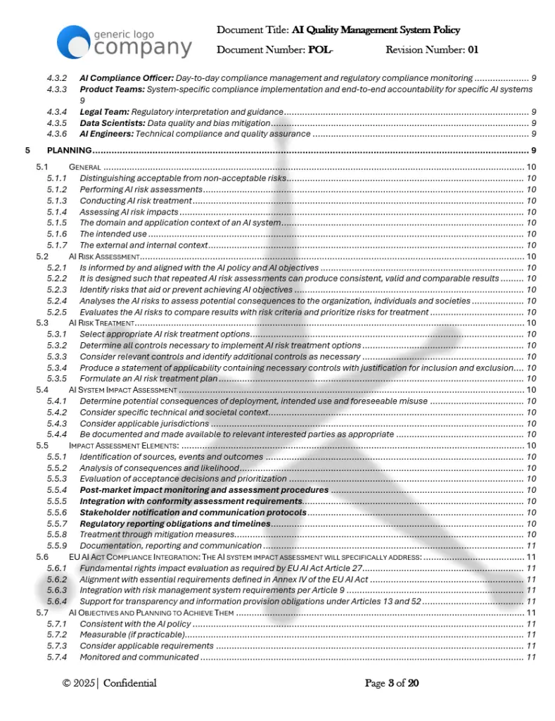 AI Quality Management System Policy pg3