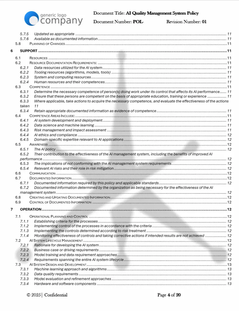 AI Quality Management System Policy pg4