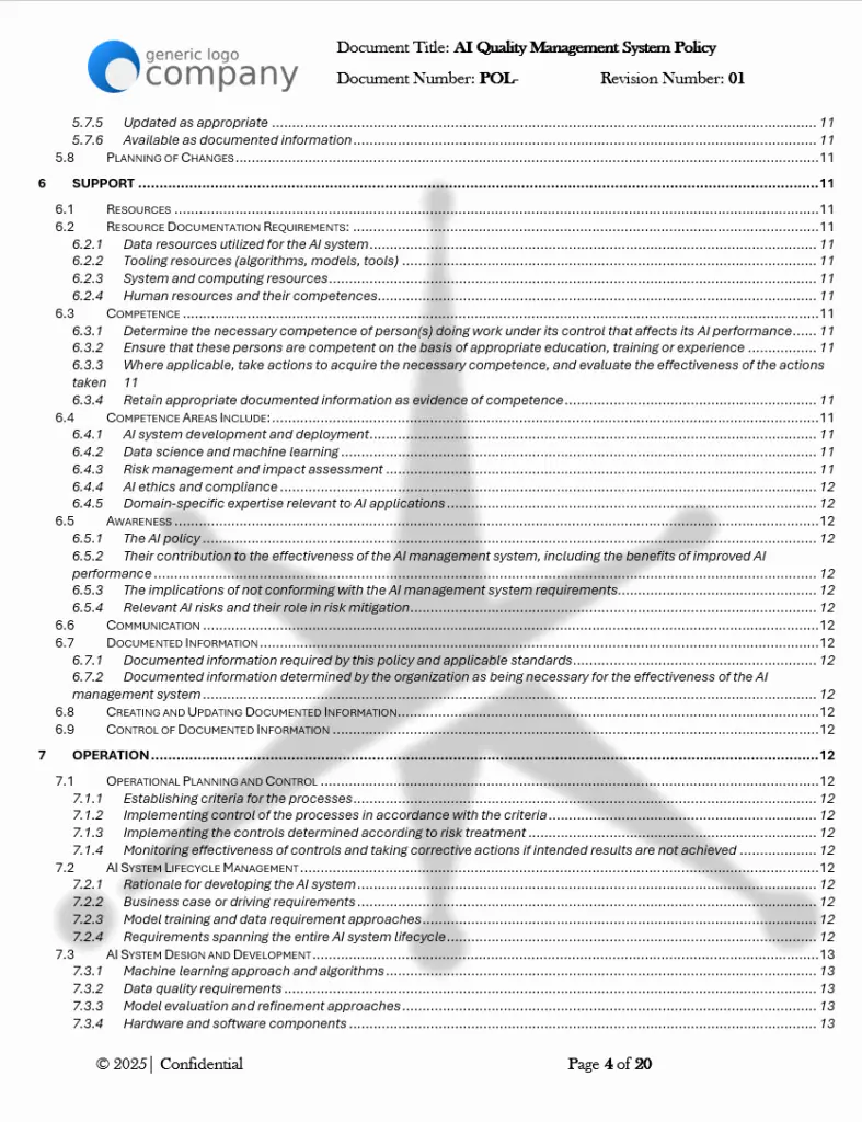 AI Quality Management System Policy pg4