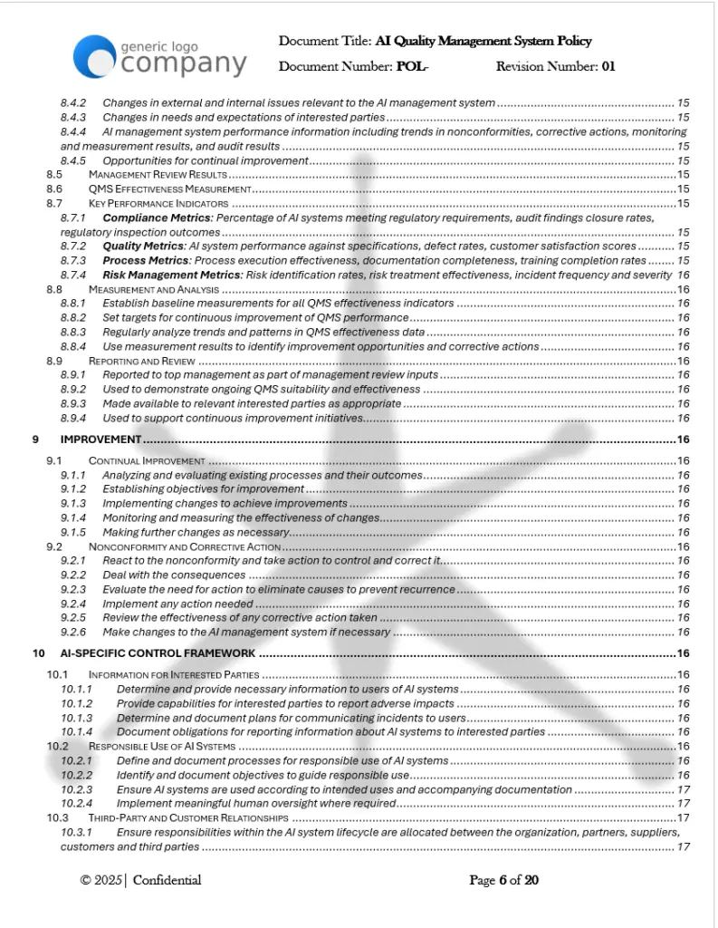 AI Quality Management System Policy pg6