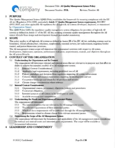 AI Quality Management System Policy pg8