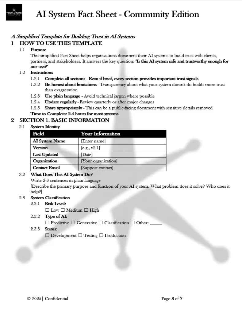 AI System Fact Sheet Community Edition pg3