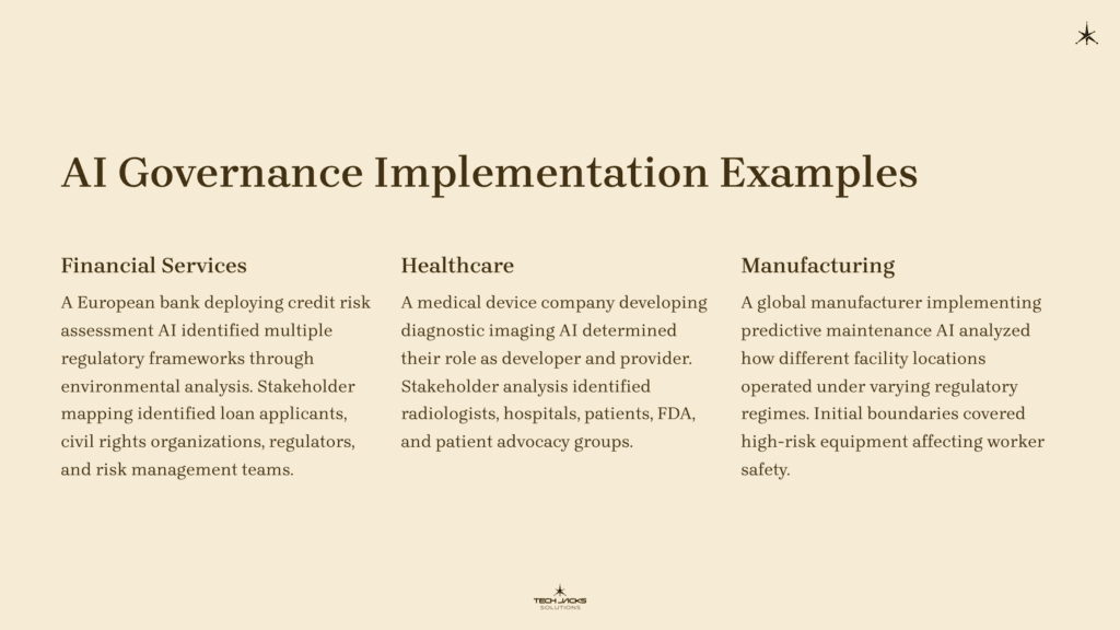 13 AI Governance Implementation Examples