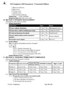 AI Compliance Self Assessment Community Edition pg.10