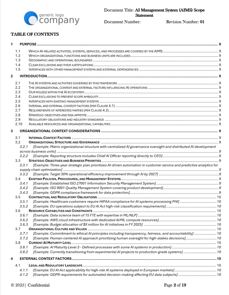 AI Management System AIMS Scope Statement Template pg2