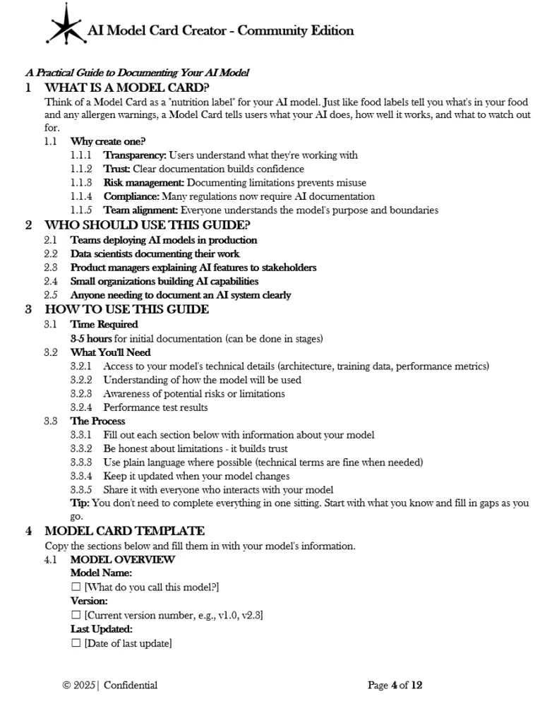 AI Model Card Creator Community Edition pg.4