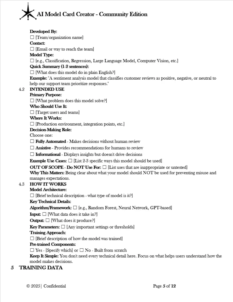 AI Model Card Creator Community Edition pg.5