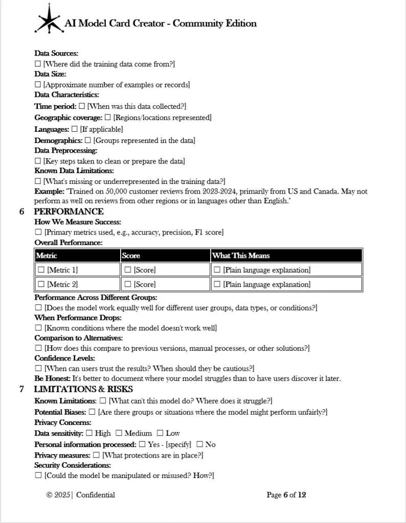 AI Model Card Creator Community Edition pg.6