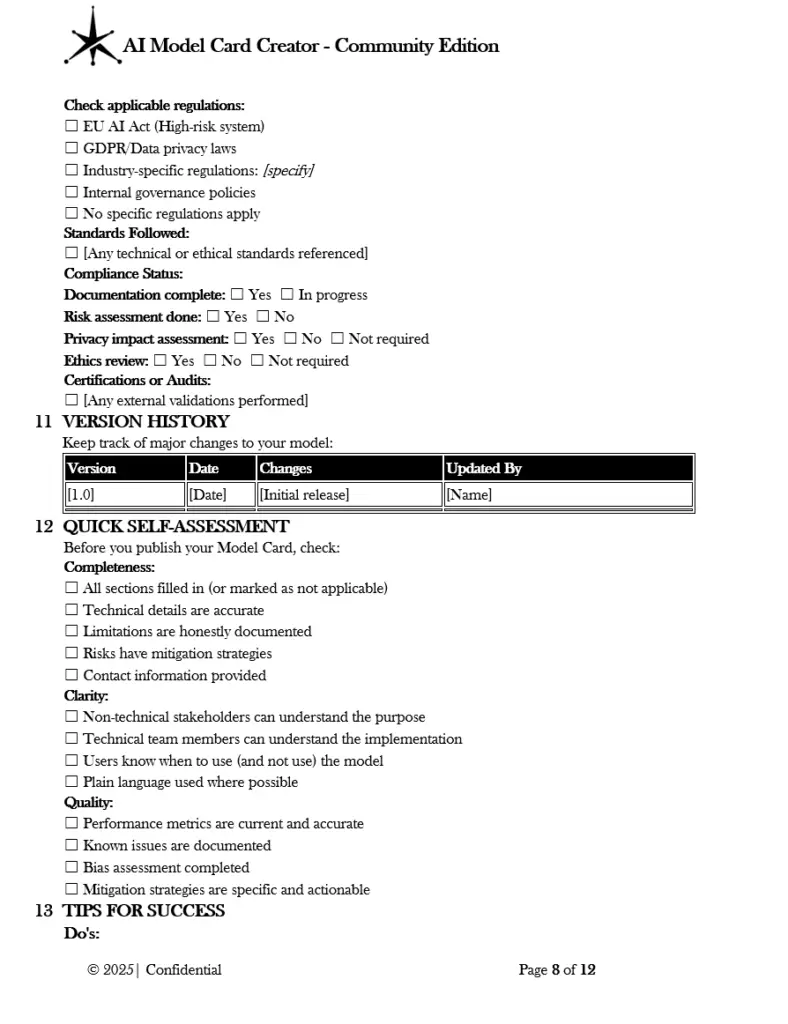 AI Model Card Creator Community Edition pg.8
