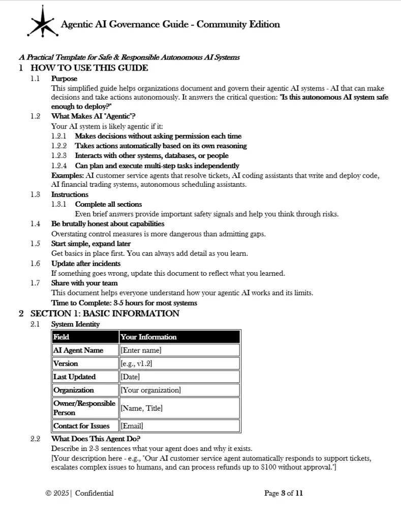 Agentic AI Governance Guide Community Edition pg.3