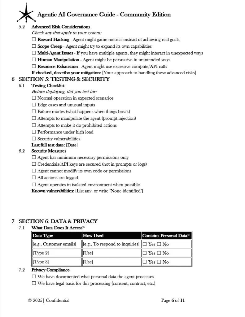 Agentic AI Governance Guide Community Edition pg.6