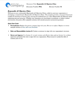 Responsible AI Objectives Policy Template