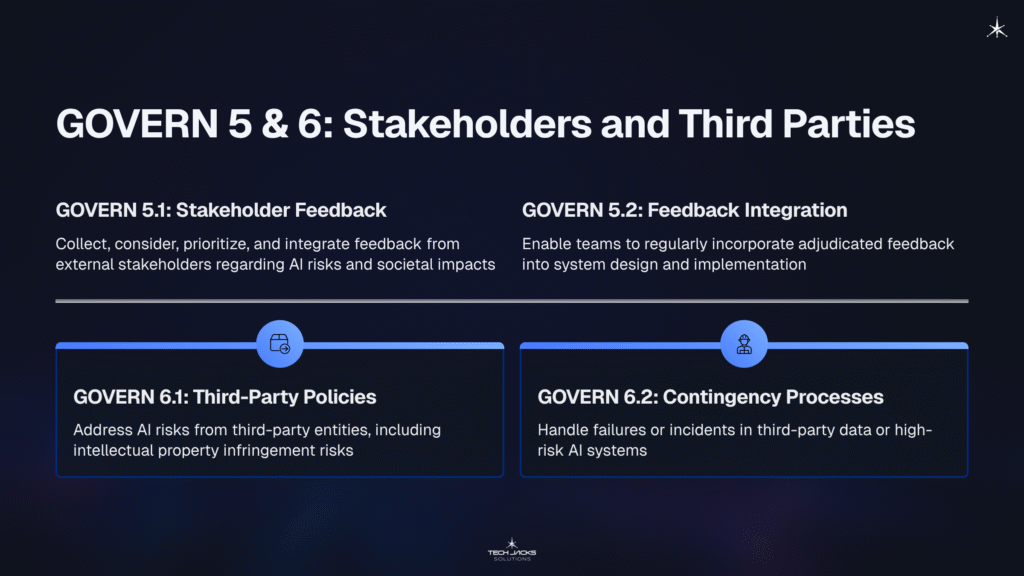 8 GOVERN 5 and 6 Stakeholders and Third Parties