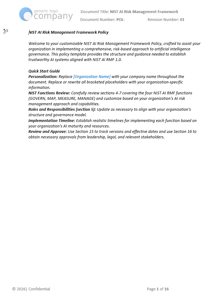 NIST AI RMF Policy Template pg1