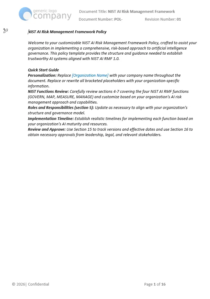 NIST AI RMF Policy Template pg1