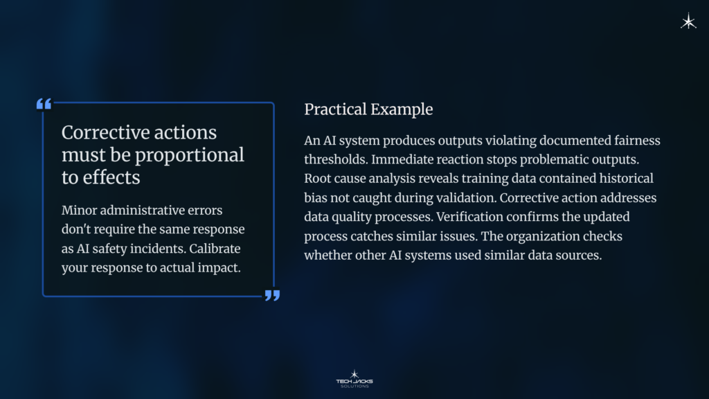 7 Corrective actions must be proportional to effects