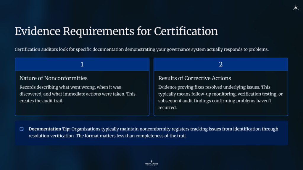 8 Evidence Requirements for Certification