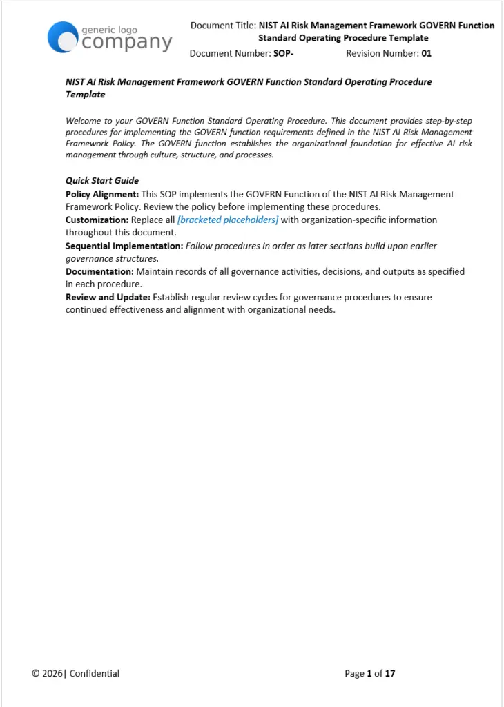 NIST GOVERN Function SOP pg1