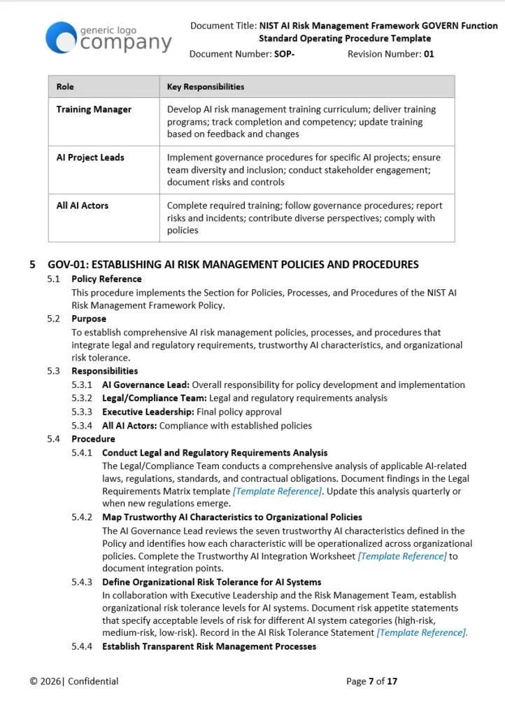 NIST GOVERN Function SOP pg7