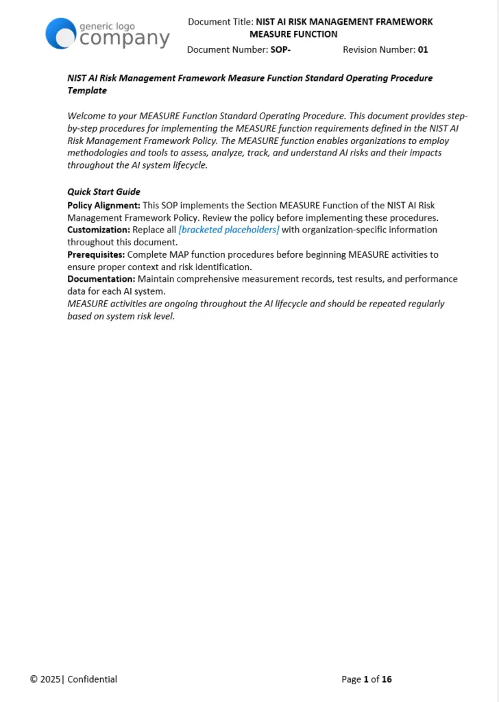 NIST MEASURE Function SOP pg1