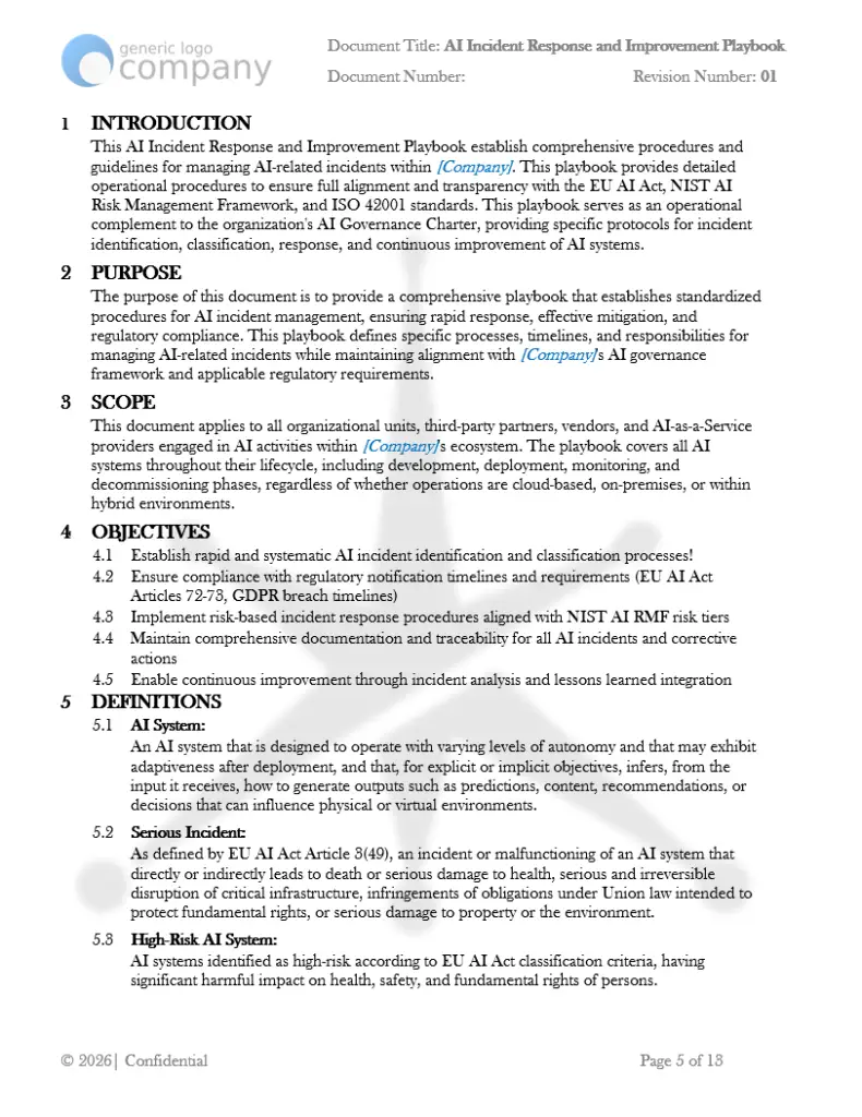 AI Incident Response and Improvement Playbook E pg 4