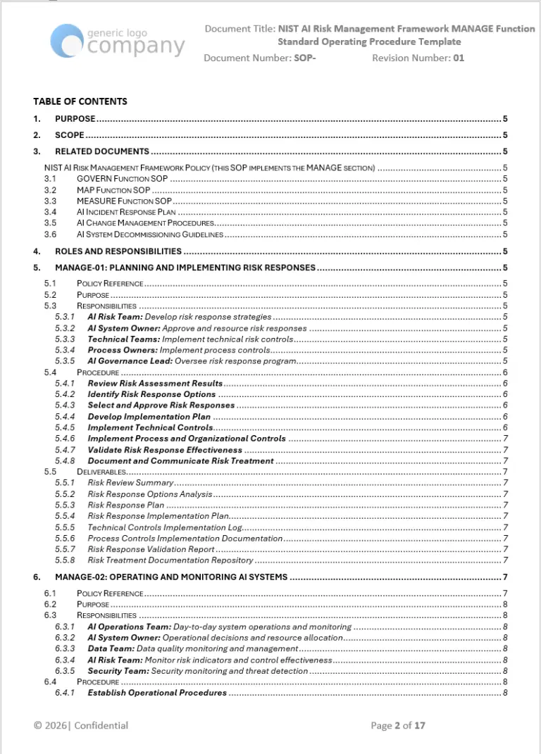 NIST MANAGE Function SOP pg.2