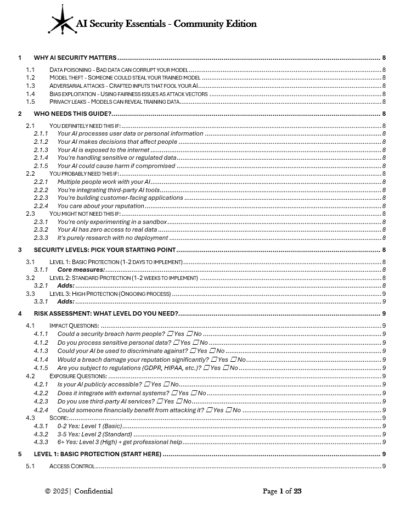 AI Security Essentials - Community Edition