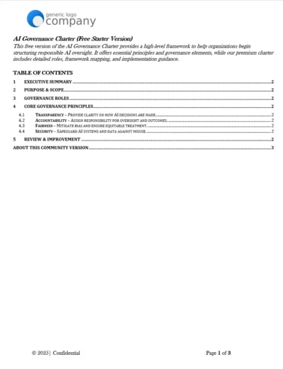 Free AI Governance Charter (Community Starter Template)
